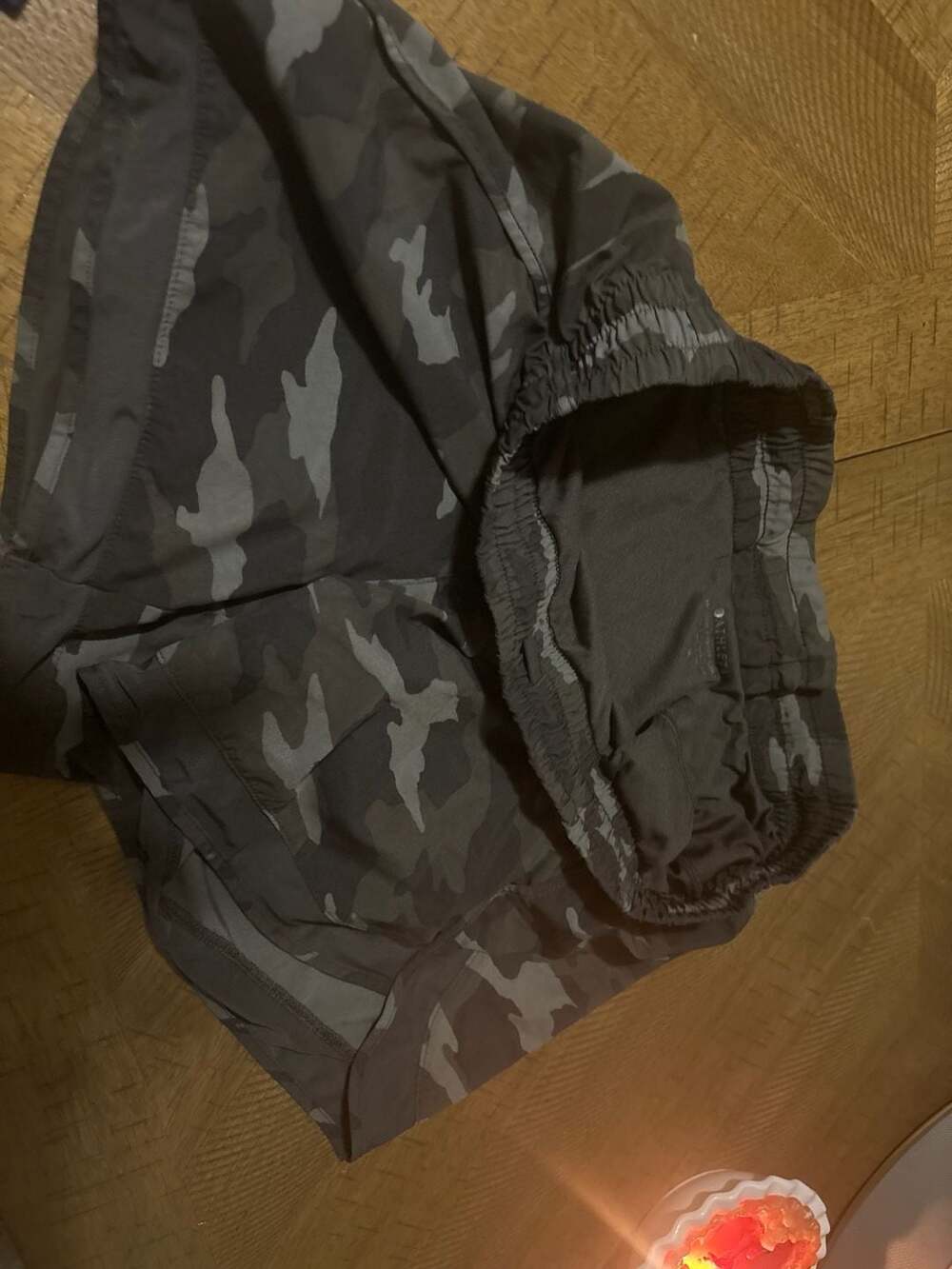 Athleta Printed Mesh Racer Run Shorts Camouflage Size M